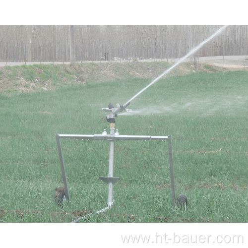 Aquajet II hose reel irrigator-sprinkler gun